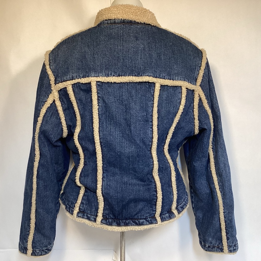 Denim Sherpa Seam Jacket Wrangler Women’s size XL zip up - Picture 4 of 12